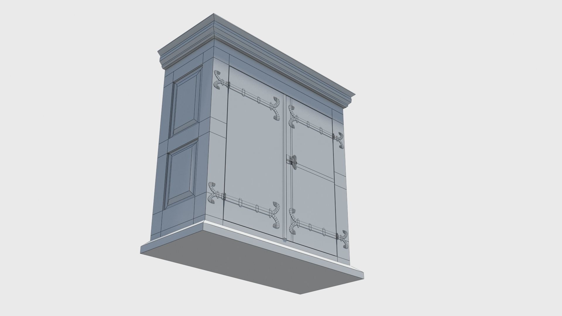 16th century basic cabinet Low-poly 3D model_23