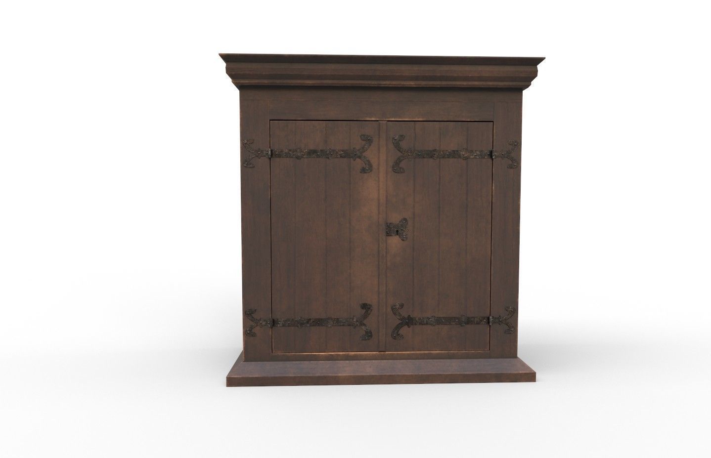16th century basic cabinet Low-poly 3D model_18