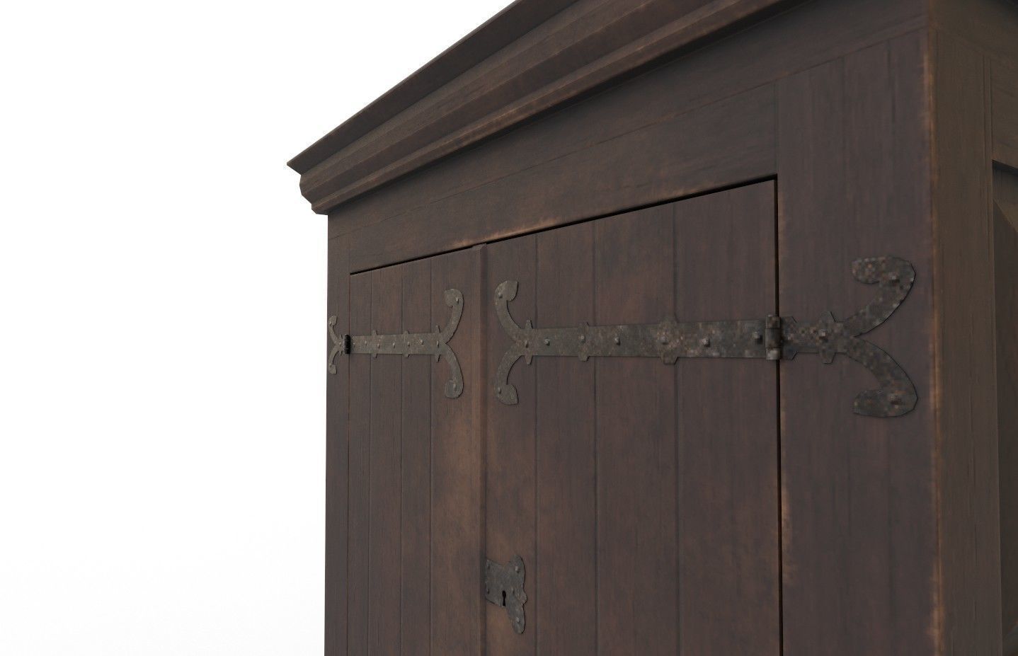 16th century basic cabinet Low-poly 3D model_9