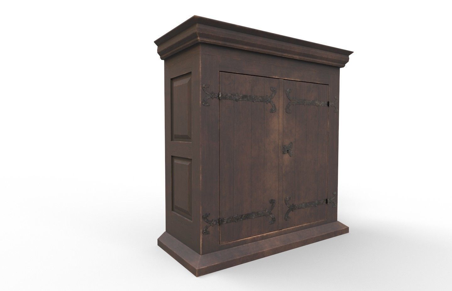 16th century basic cabinet Low-poly 3D model_17