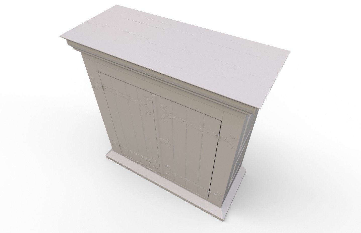 16th century basic cabinet Low-poly 3D model_36