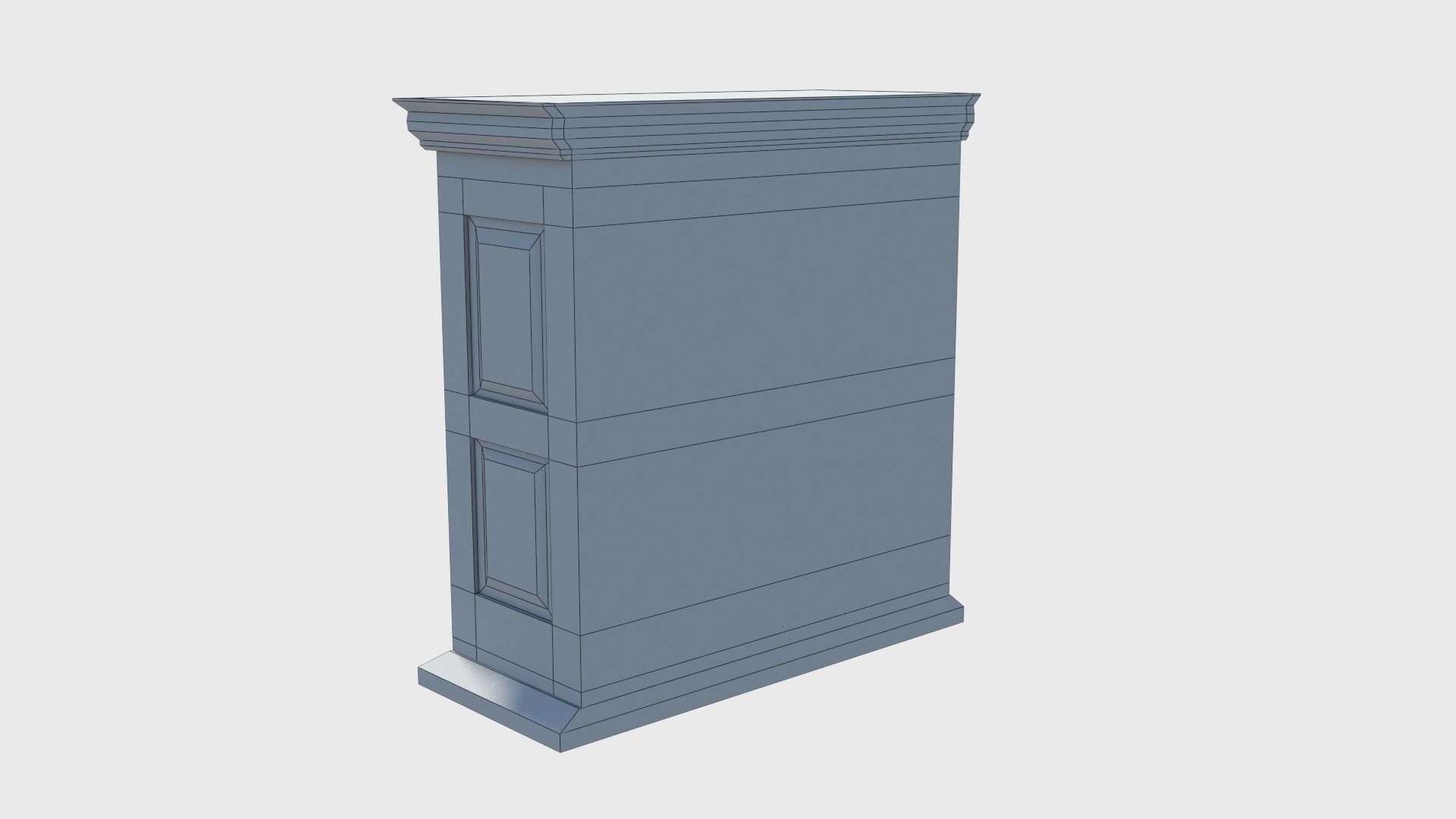 16th century basic cabinet Low-poly 3D model_22