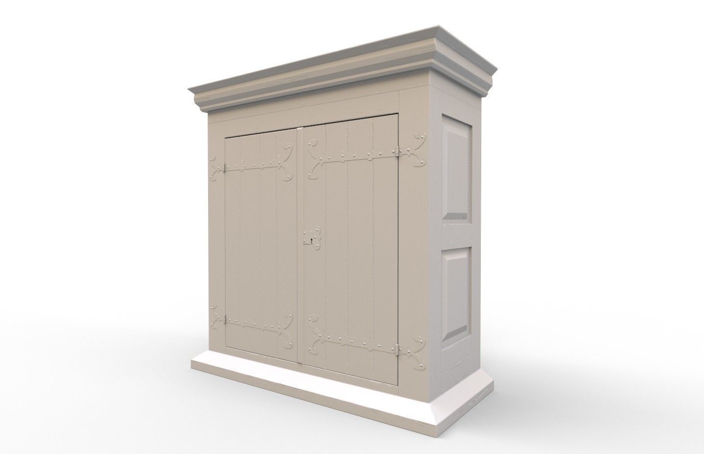 16th century basic cabinet Low-poly 3D model_28