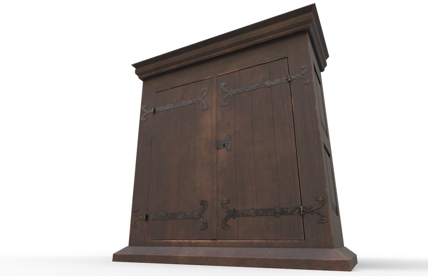 16th century basic cabinet Low-poly 3D model_3
