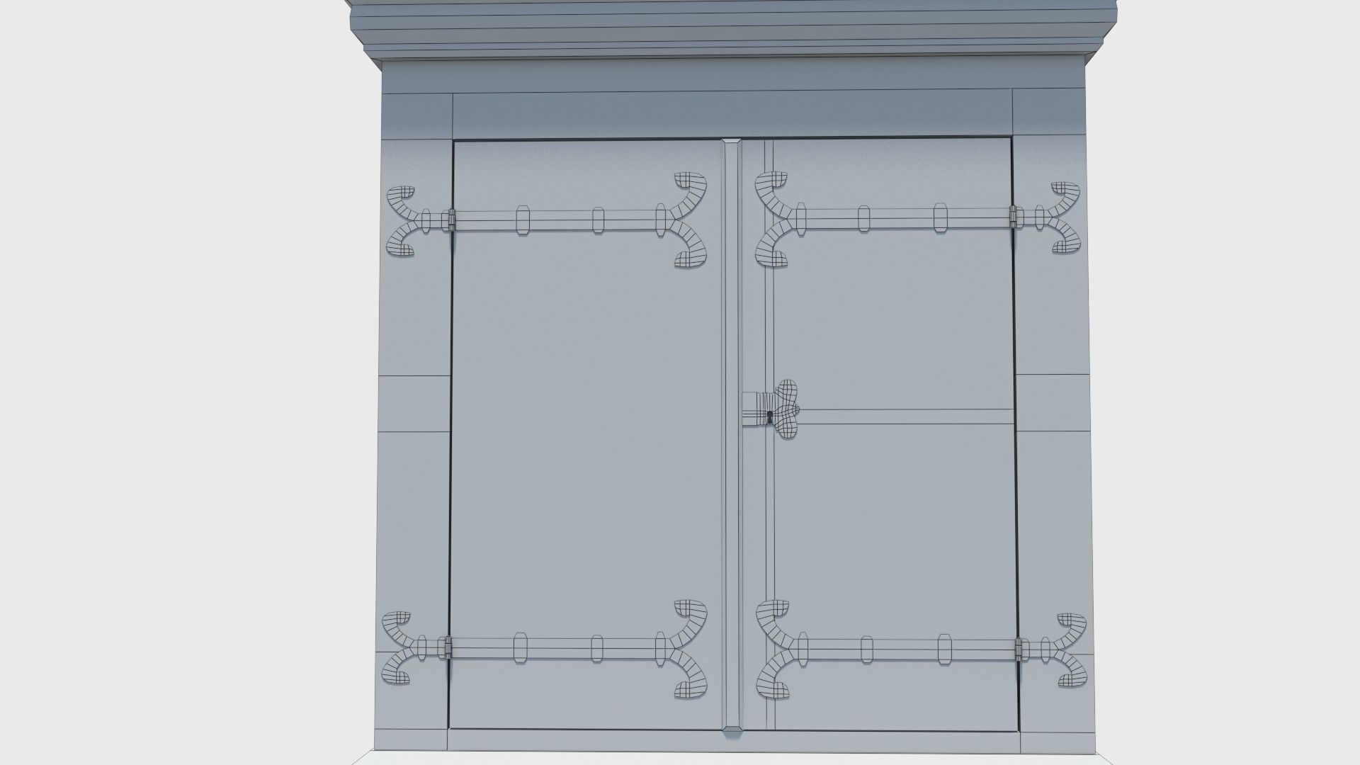 16th century basic cabinet Low-poly 3D model_24