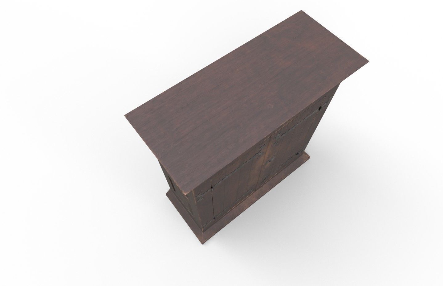 16th century basic cabinet Low-poly 3D model_16