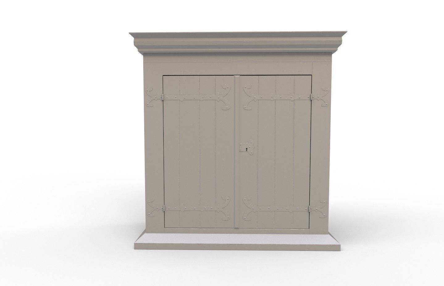 16th century basic cabinet Low-poly 3D model_34