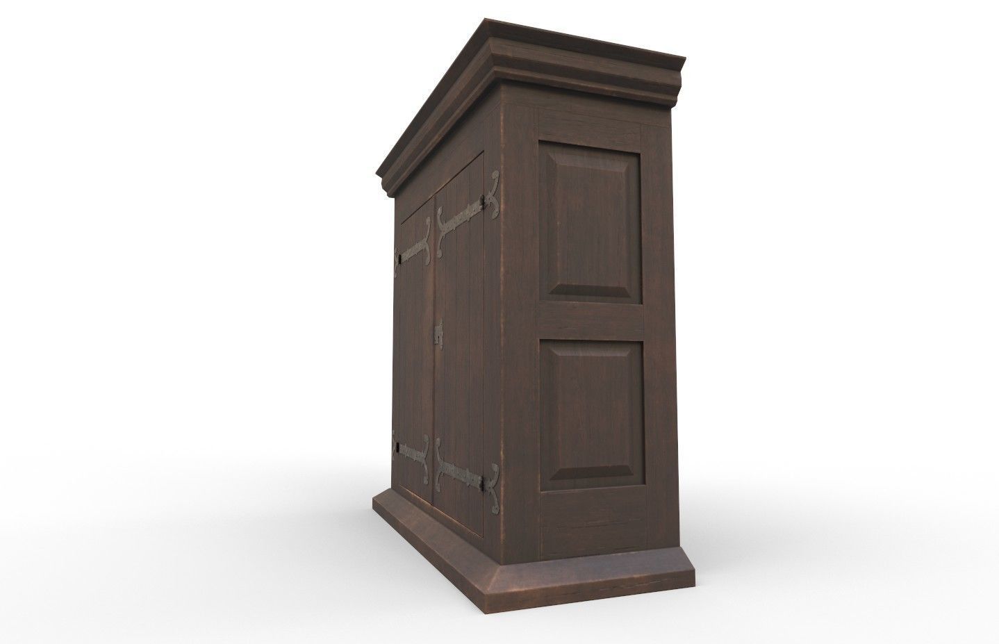 16th century basic cabinet Low-poly 3D model_12