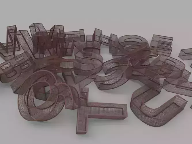 cage alphabet design Low-poly 3D model