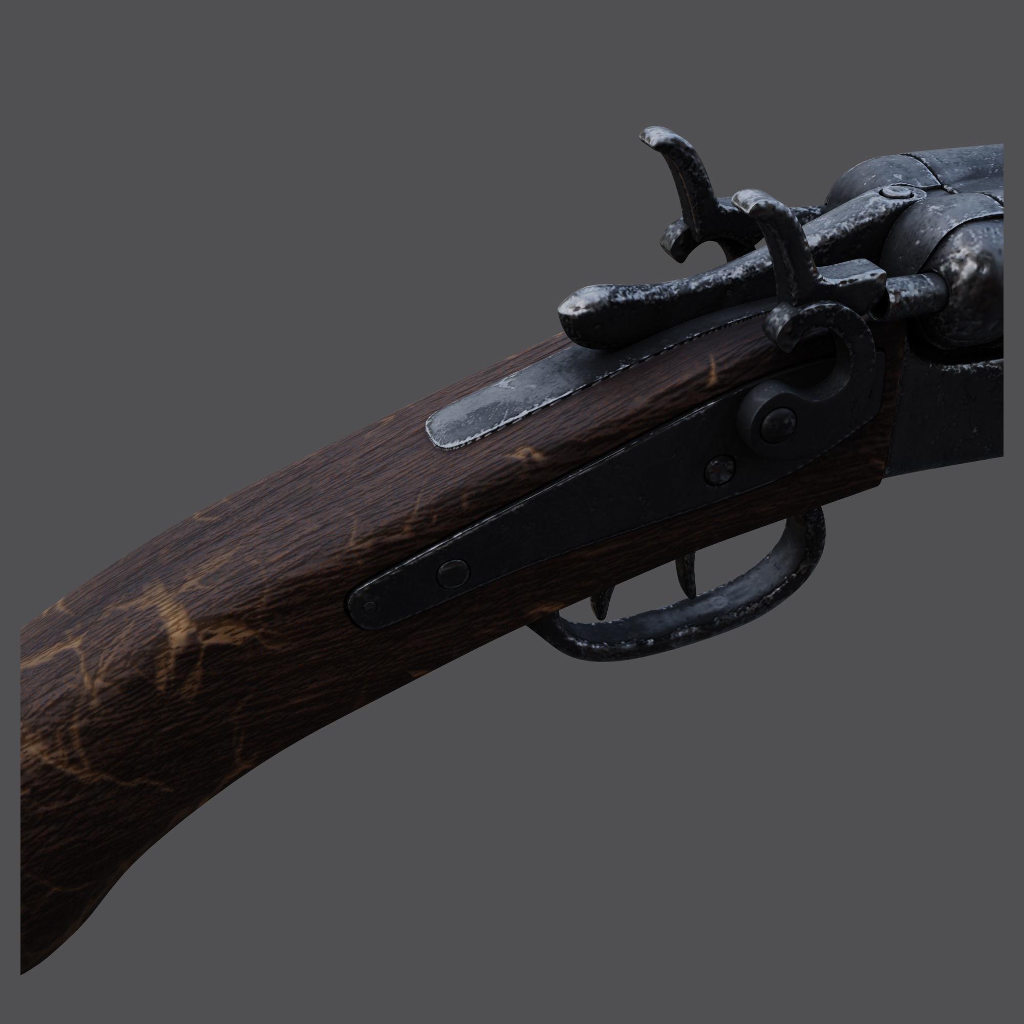 Old shotgun 3D model_3