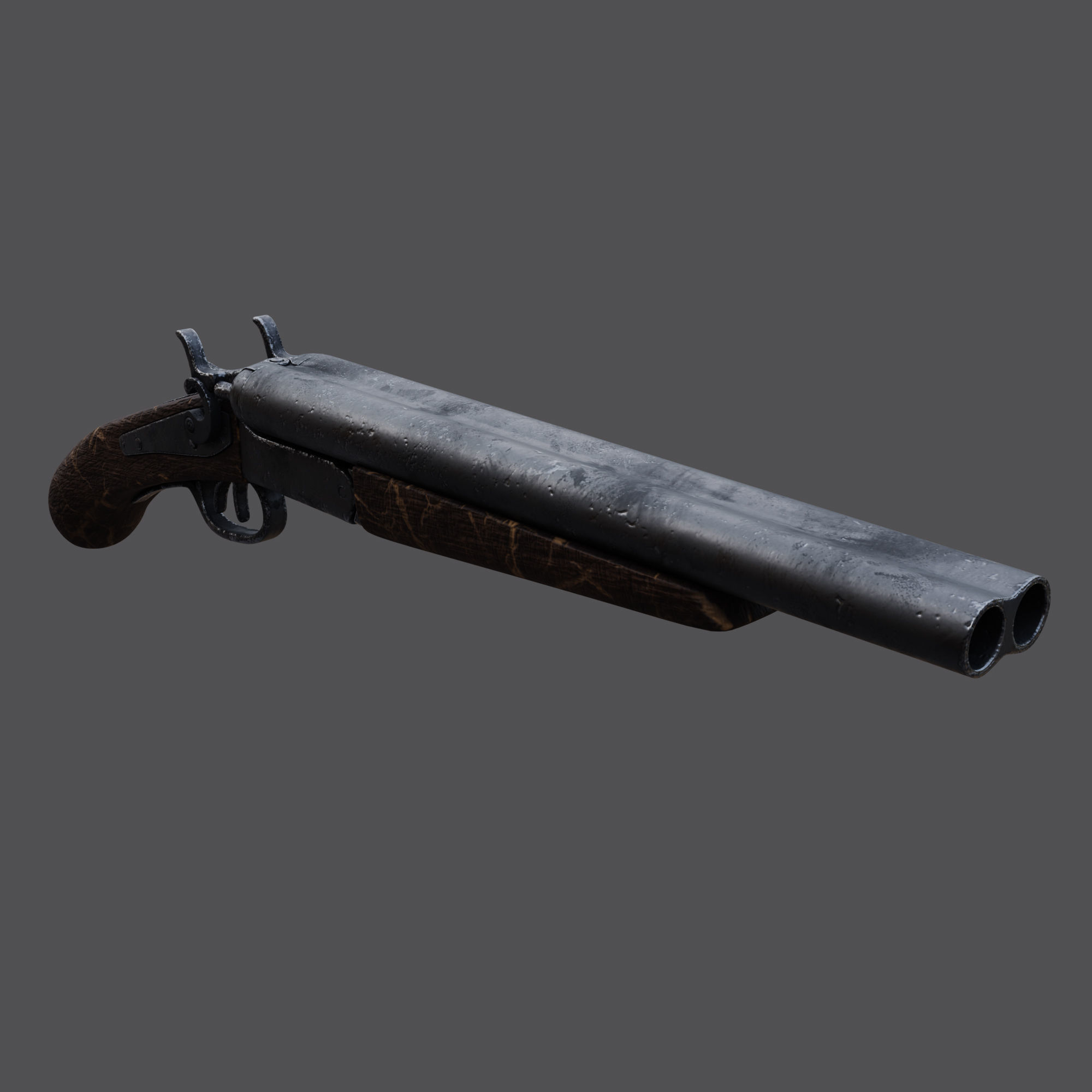 Old shotgun 3D model_2