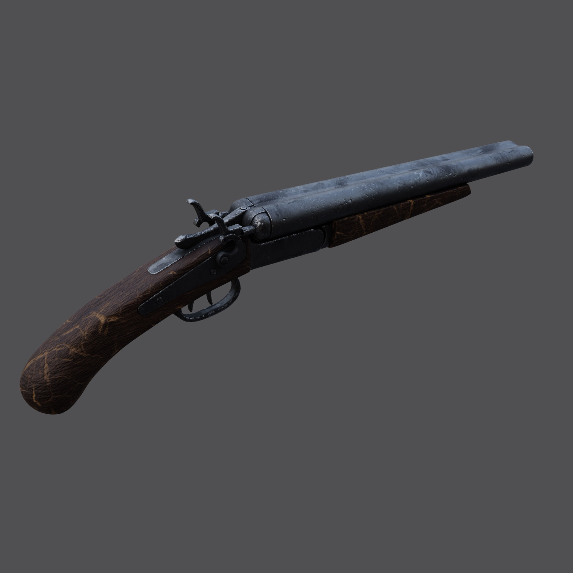 Old shotgun 3D model_1