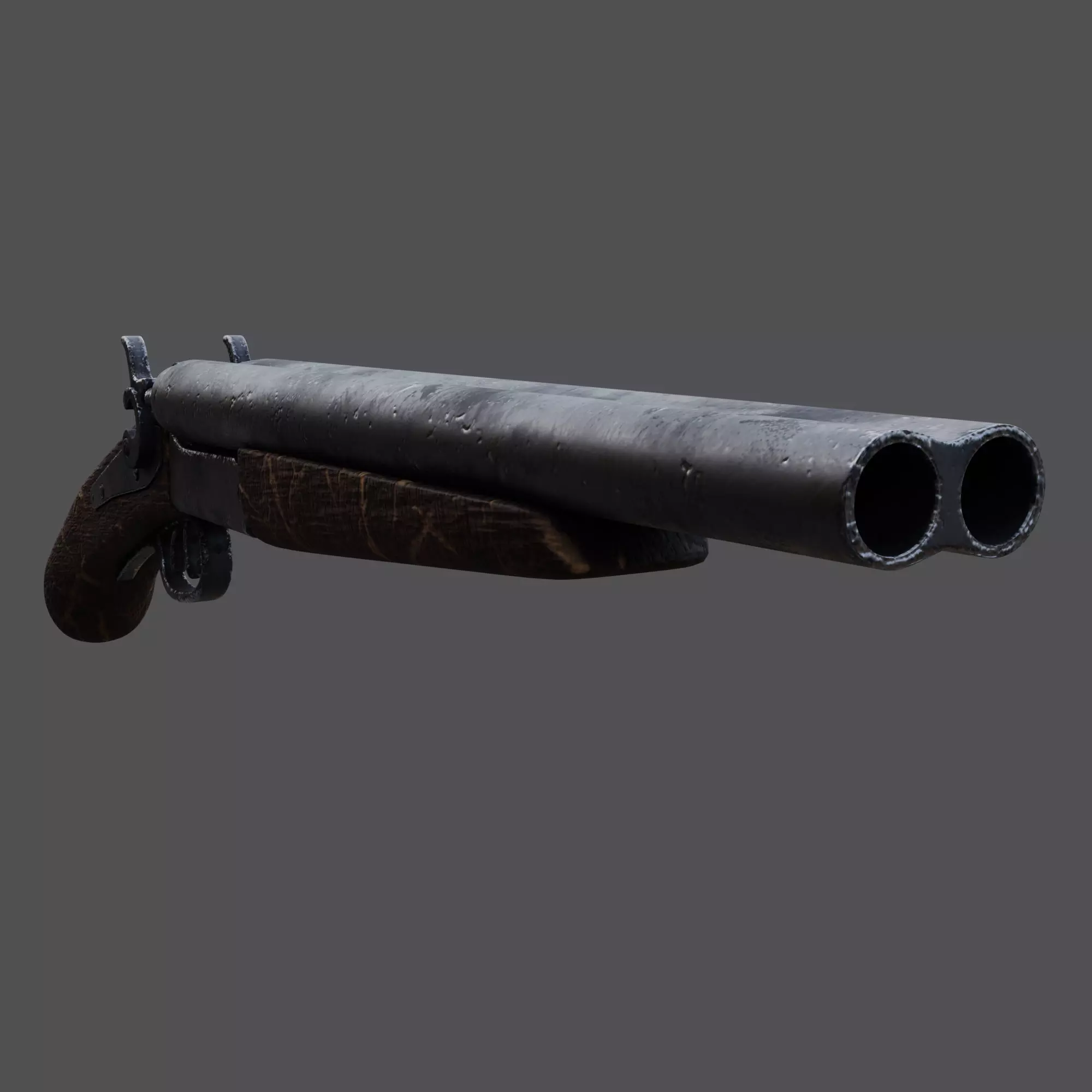 Old shotgun 3D model_0