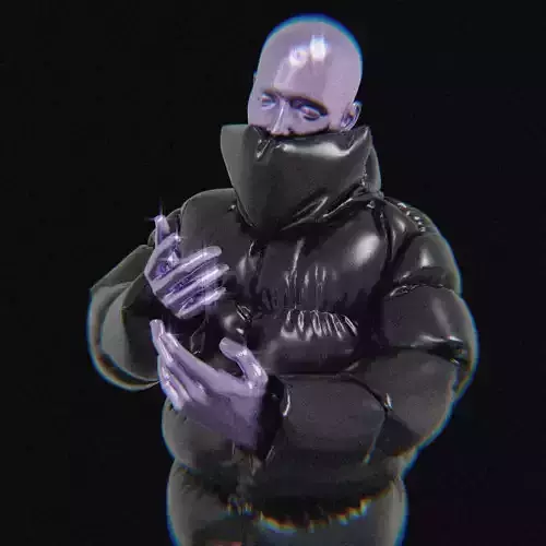 High neck puffer jacket 3D model