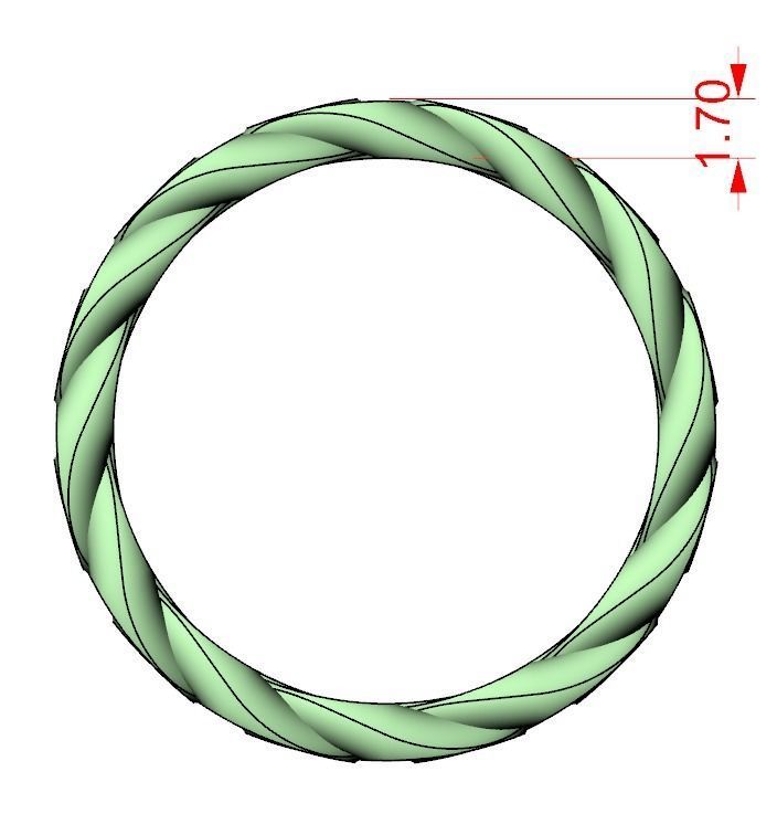 Ring Cuban chain link wedding band 3D print model_11