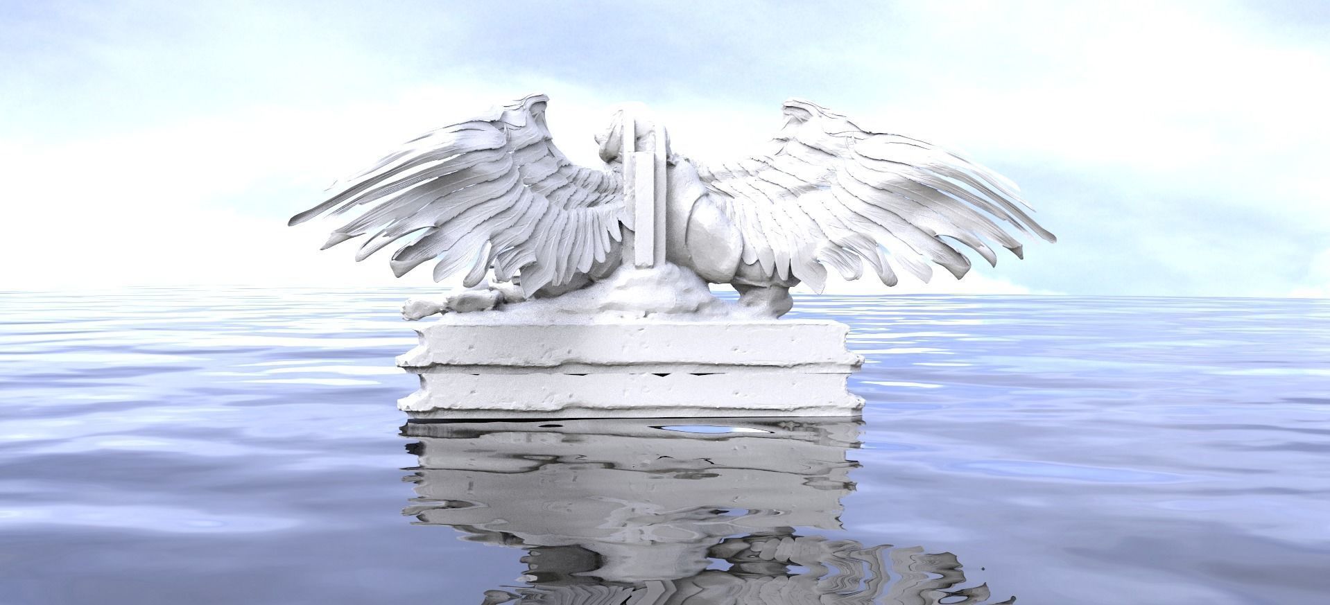 Angel statue with Jesus Improved 3D model_1