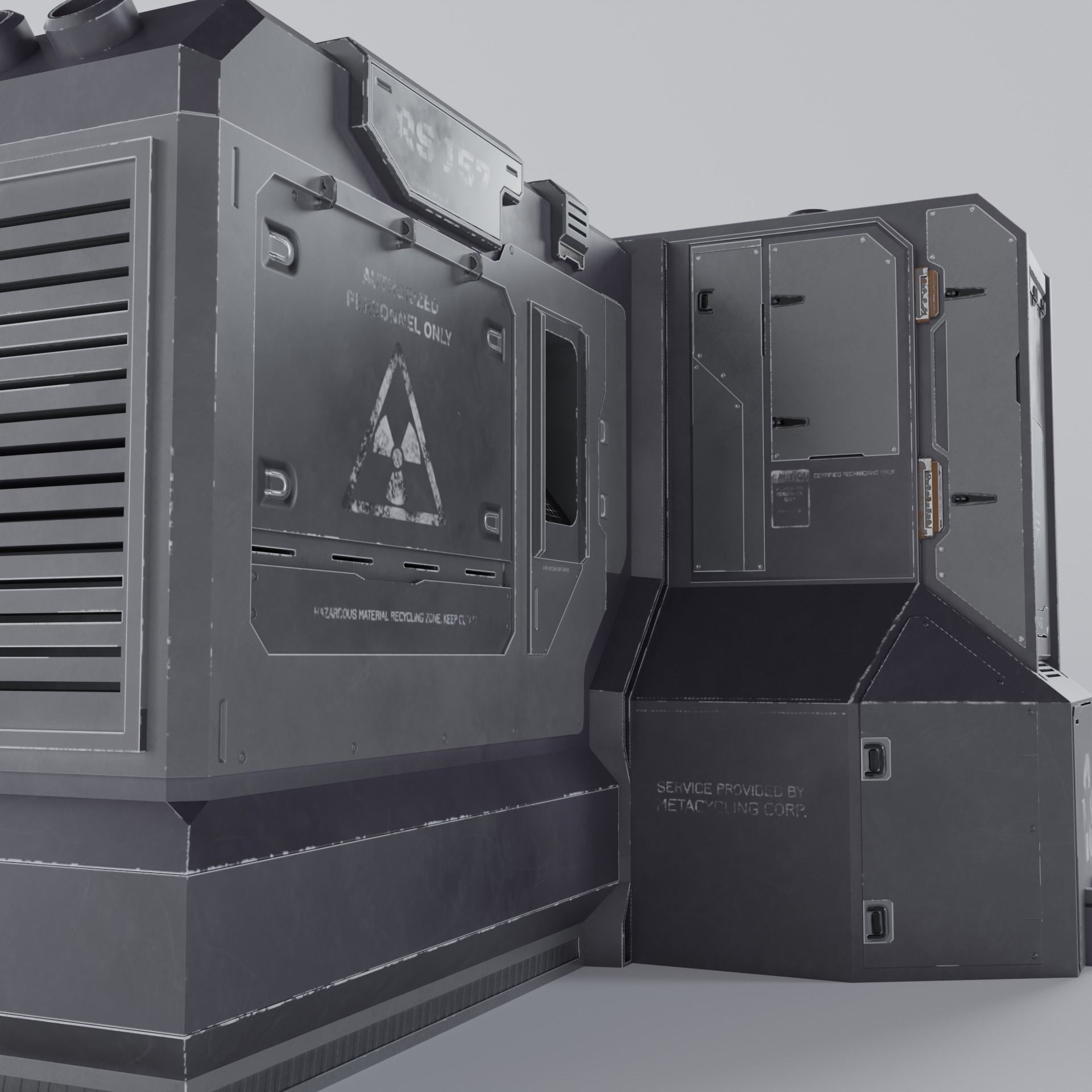 Cyberpunk City Assets - 02 The Recycling Station Low-poly 3D model_1