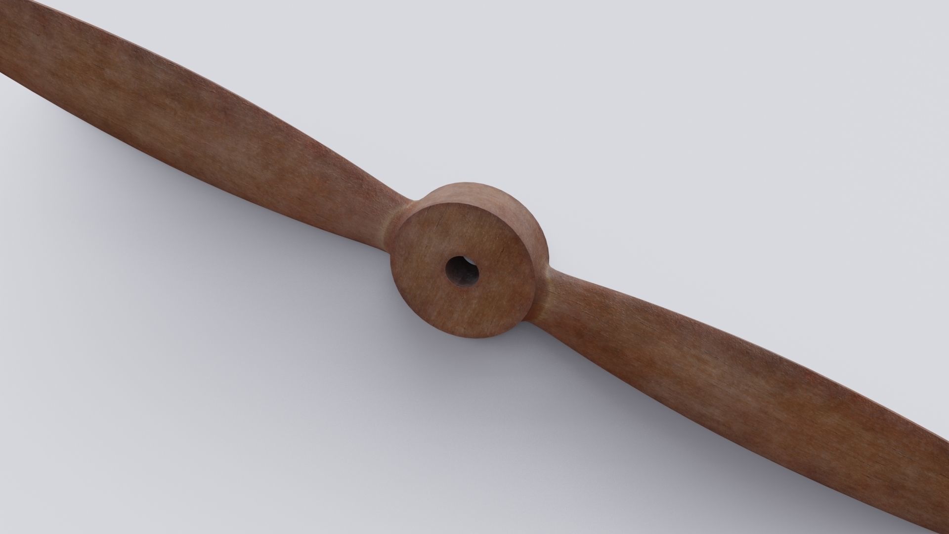 wooden fan Low-poly 3D model_17