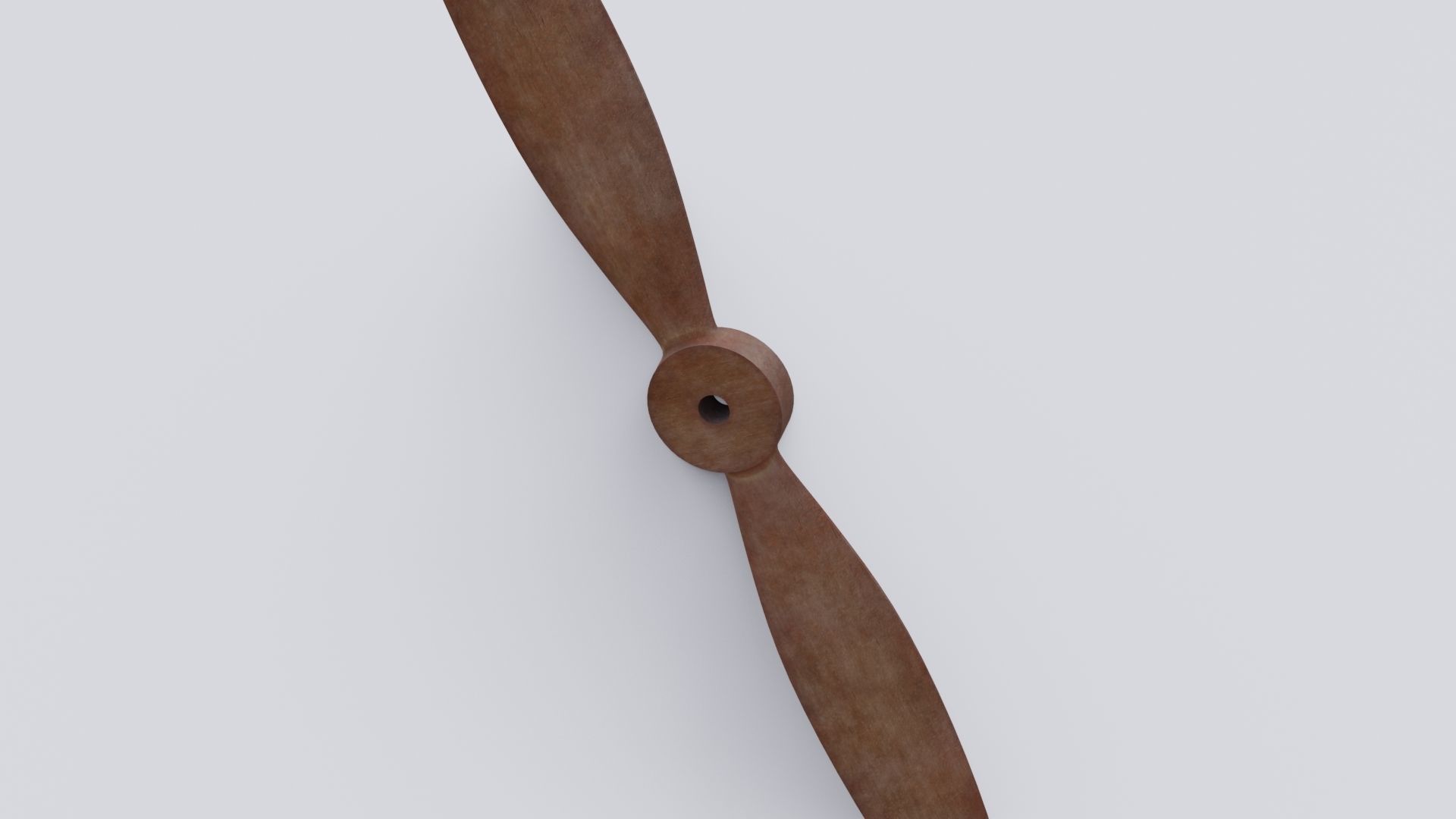wooden fan Low-poly 3D model_7