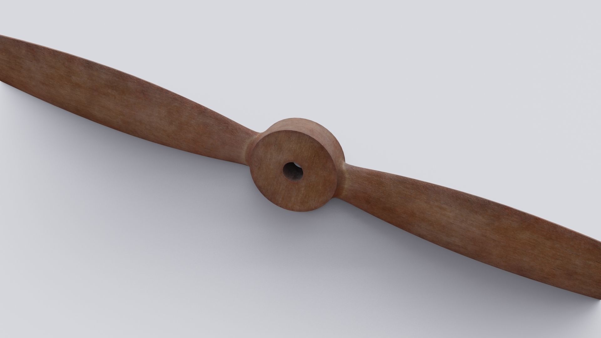 wooden fan Low-poly 3D model_16