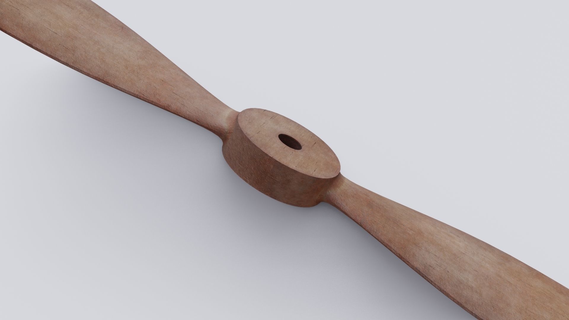 wooden fan Low-poly 3D model_23