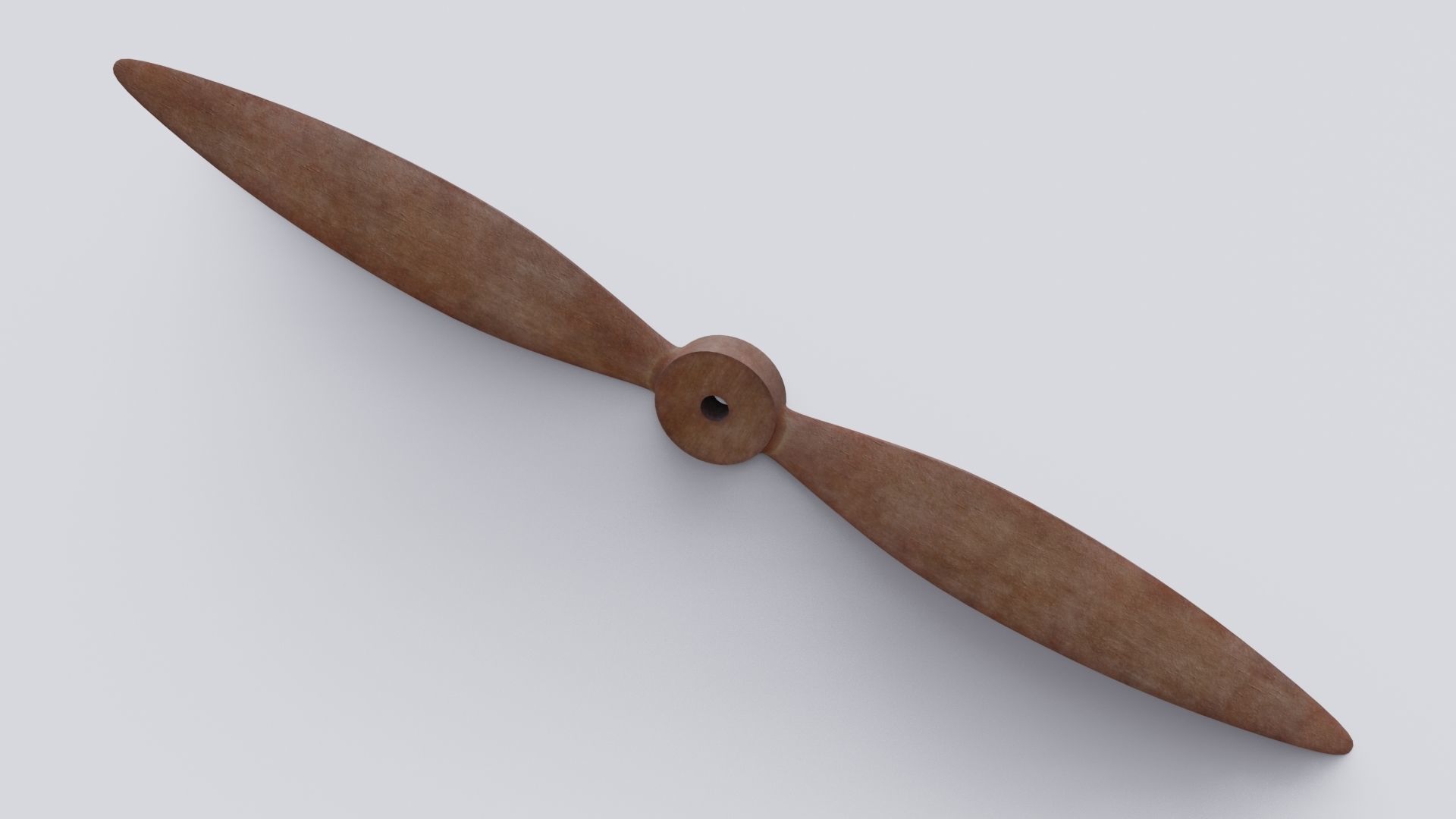 wooden fan Low-poly 3D model_4