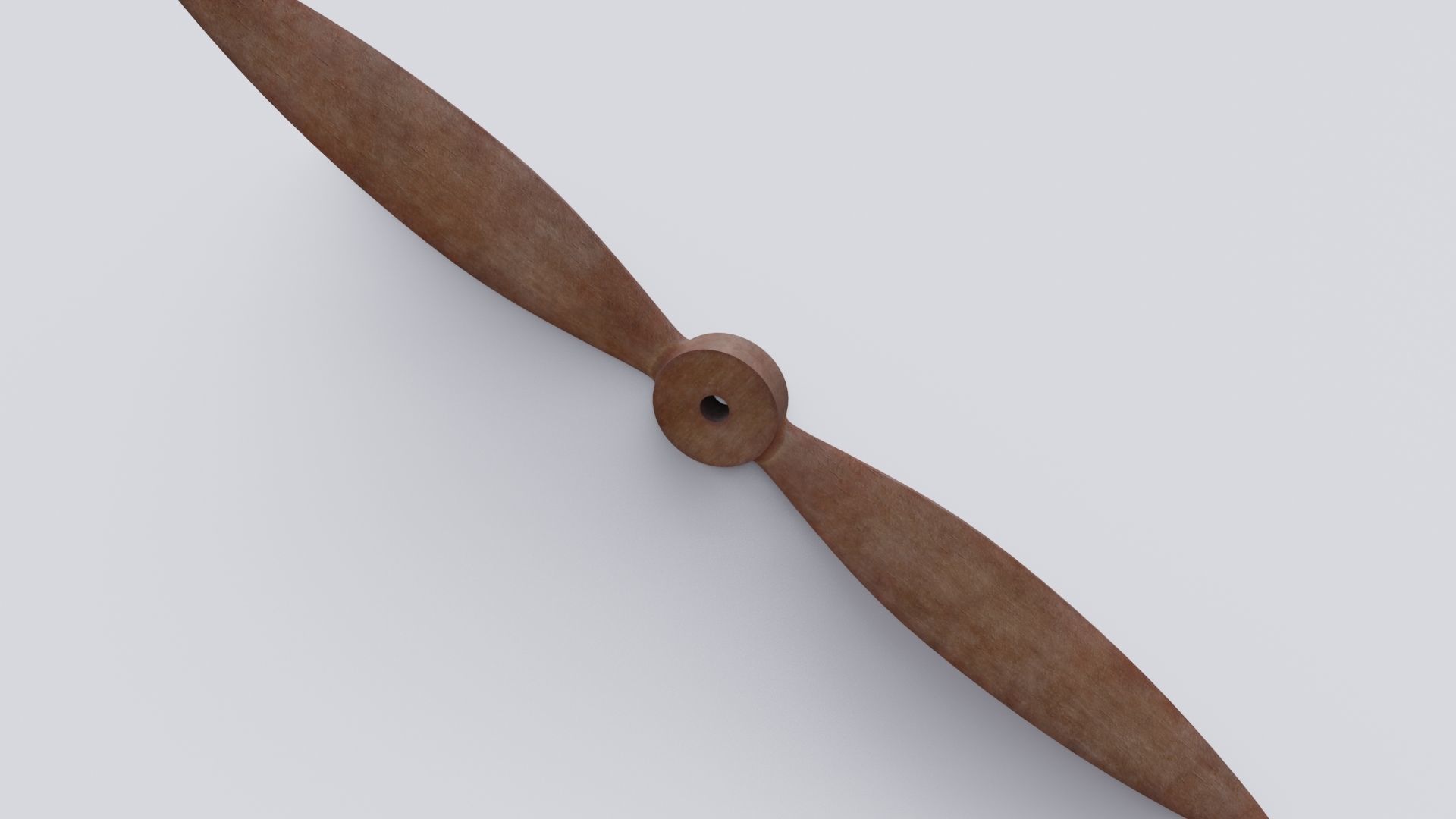 wooden fan Low-poly 3D model_5