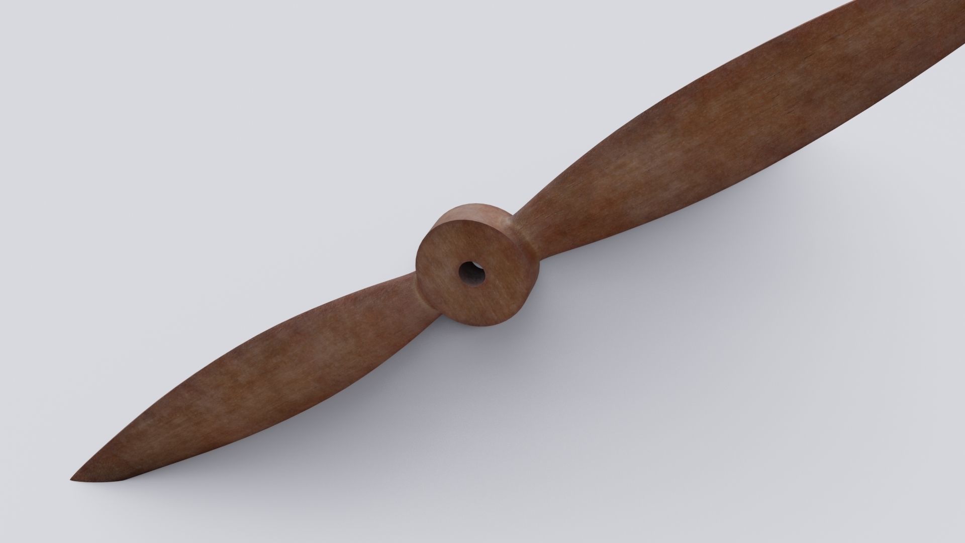 wooden fan Low-poly 3D model_12