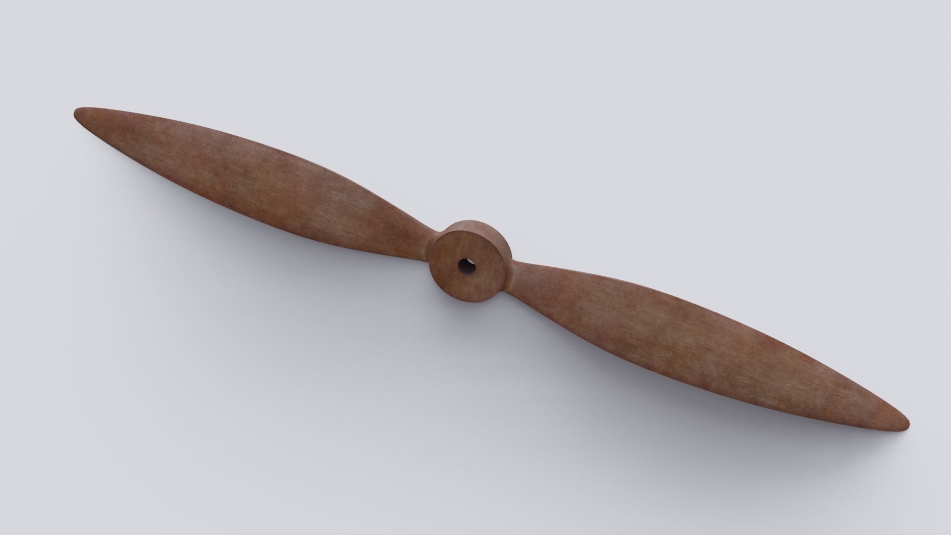 wooden fan Low-poly 3D model_3