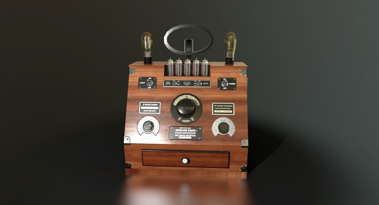 Radio Spirit of St Louis Low Poly Low-poly 3D model_13