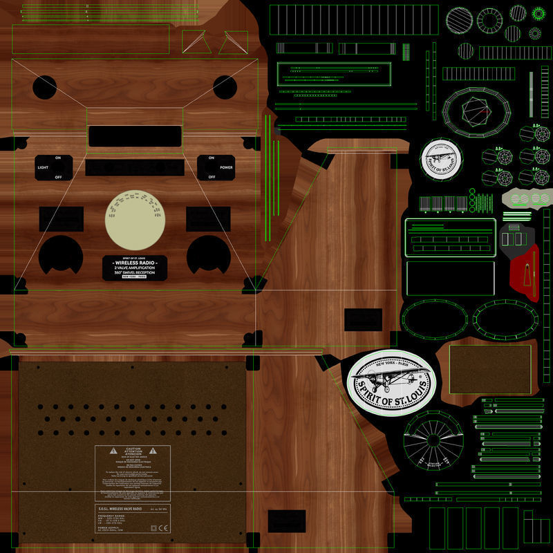 Radio Spirit of St Louis Low Poly Low-poly 3D model_23