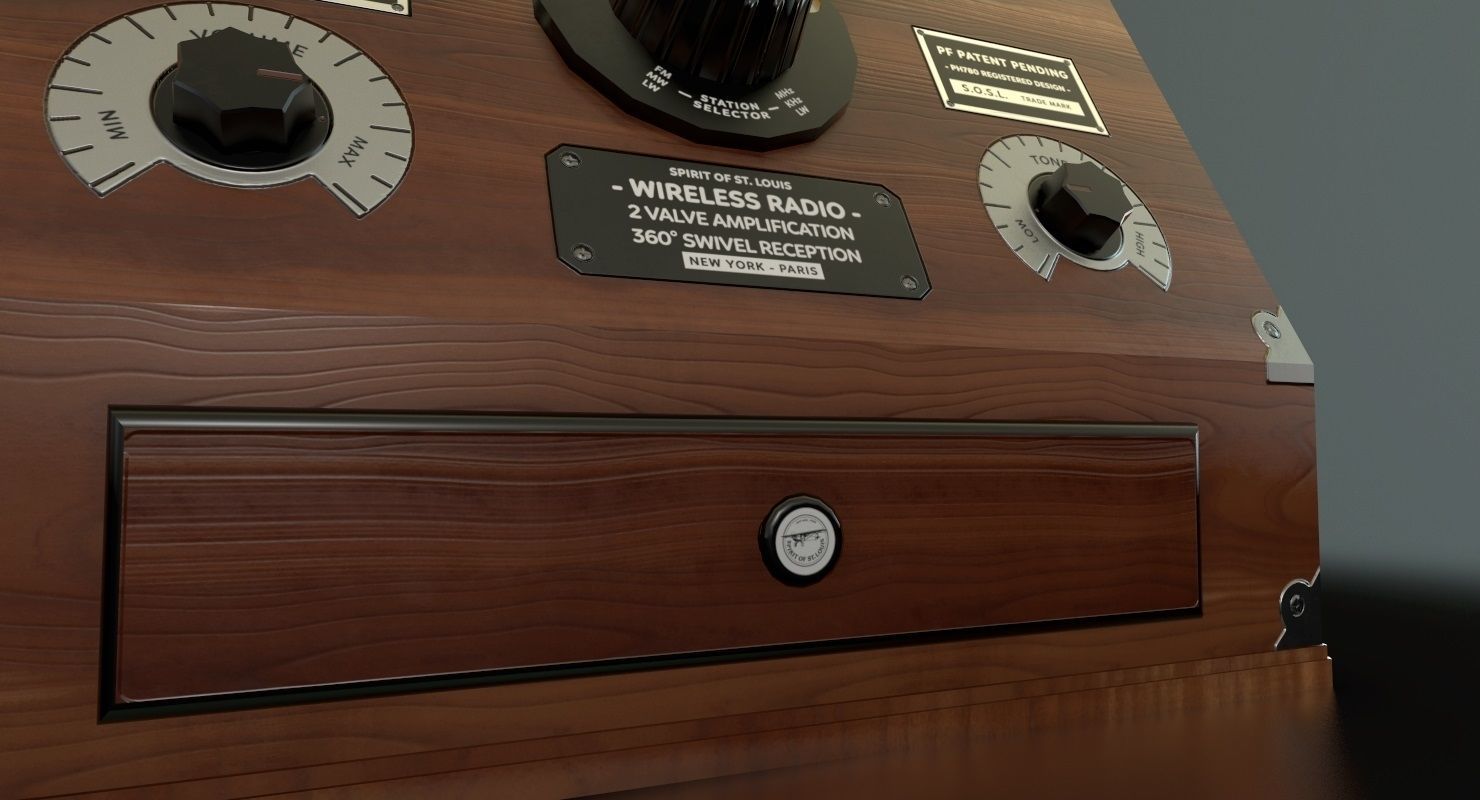 Radio Spirit of St Louis Low Poly Low-poly 3D model_10