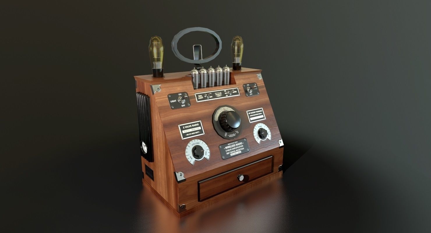 Radio Spirit of St Louis Low Poly Low-poly 3D model_5