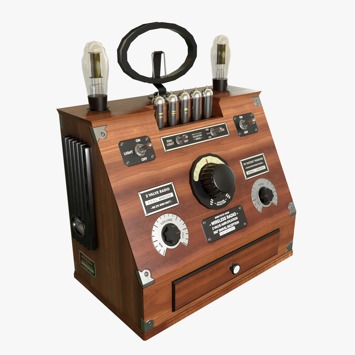 Radio Spirit of St Louis Low Poly Low-poly 3D model_0