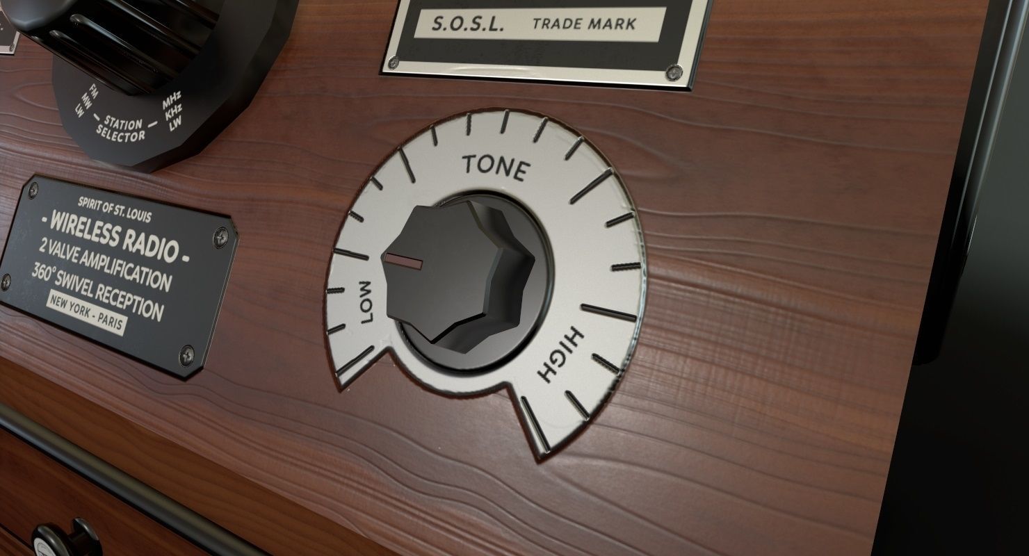 Radio Spirit of St Louis Low Poly Low-poly 3D model_6