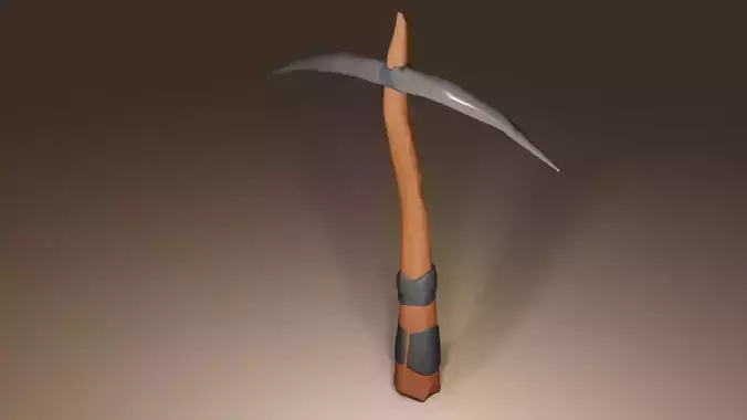 LowPoly Pickaxe wooden Free low-poly 3D model