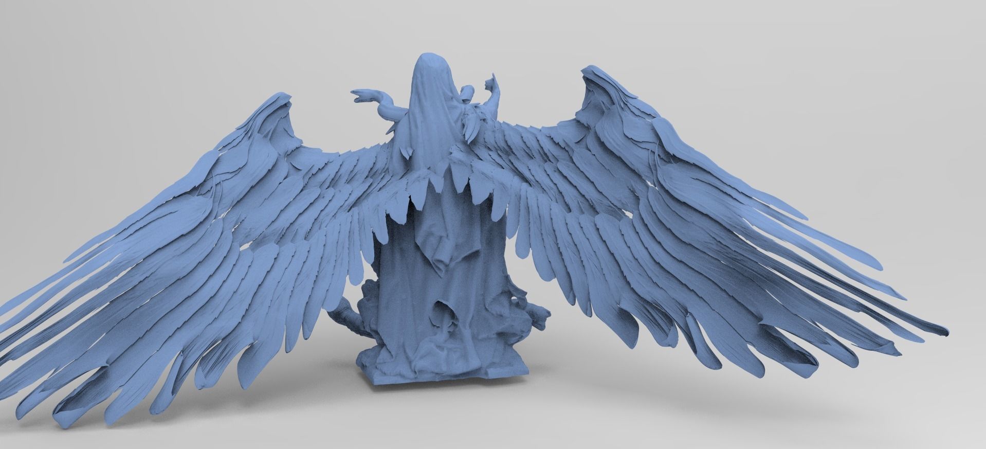 Nephilim Angel statue with serpants  2 3D model_1