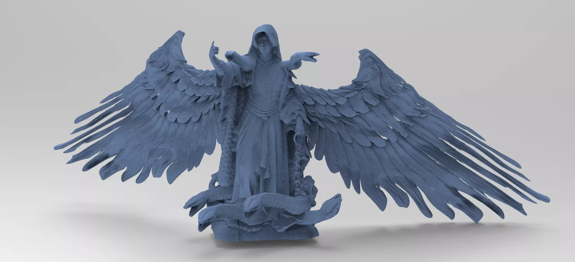 Nephilim Angel statue with serpants  2 3D model_0