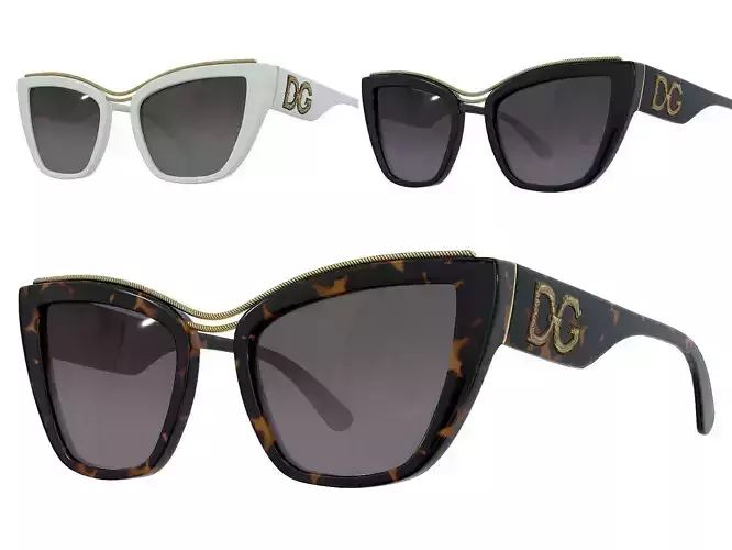 Dolce Gabbana DG 6144 Woman Sunglasses  Low-poly 3D model