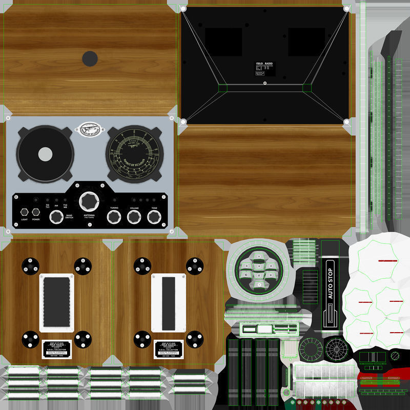 Field Radio Spirit Of St Louis Low Poly Low-poly 3D model_29