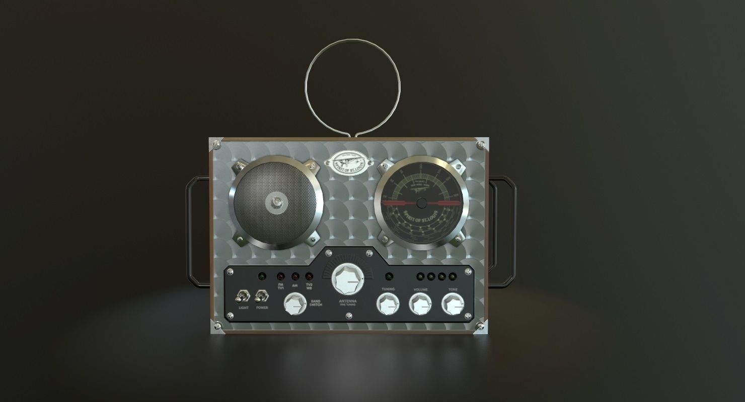 Field Radio Spirit Of St Louis Low Poly Low-poly 3D model_19