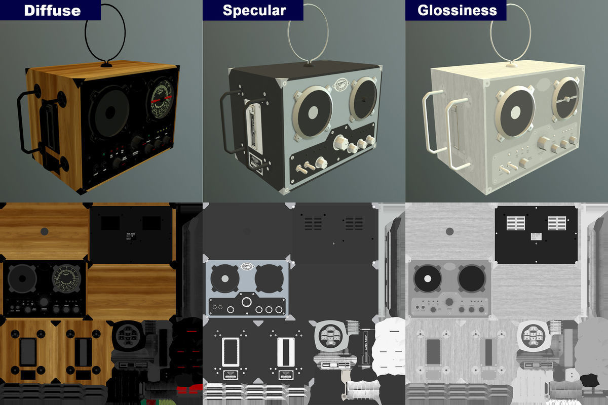 Field Radio Spirit Of St Louis Low Poly Low-poly 3D model_30