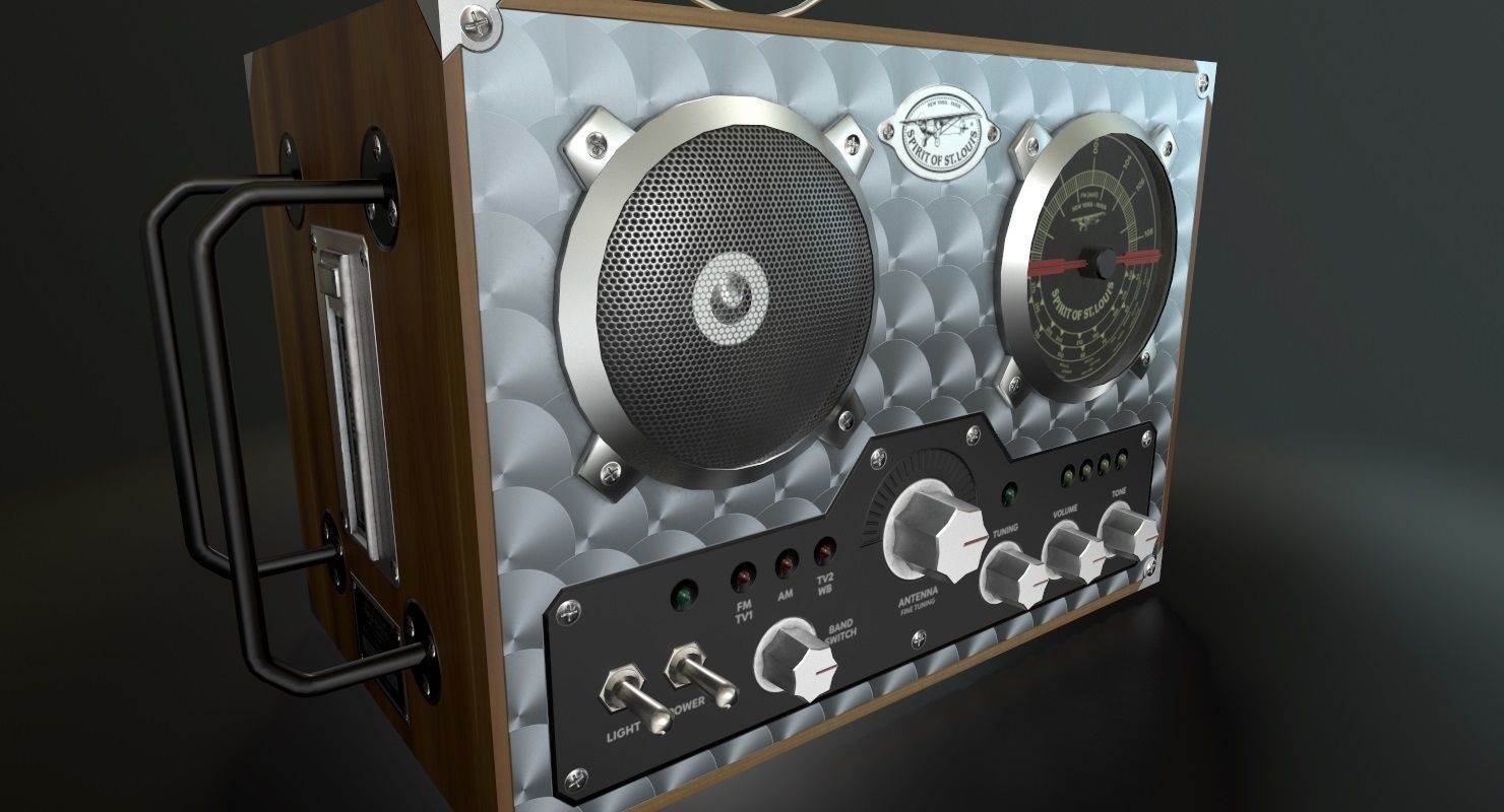 Field Radio Spirit Of St Louis Low Poly Low-poly 3D model_4