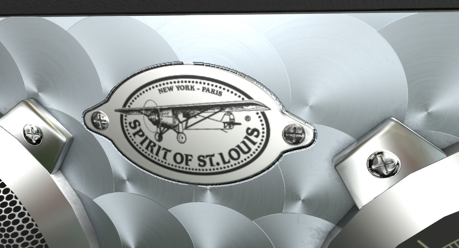 Field Radio Spirit Of St Louis Black Low Poly Low-poly 3D model_6