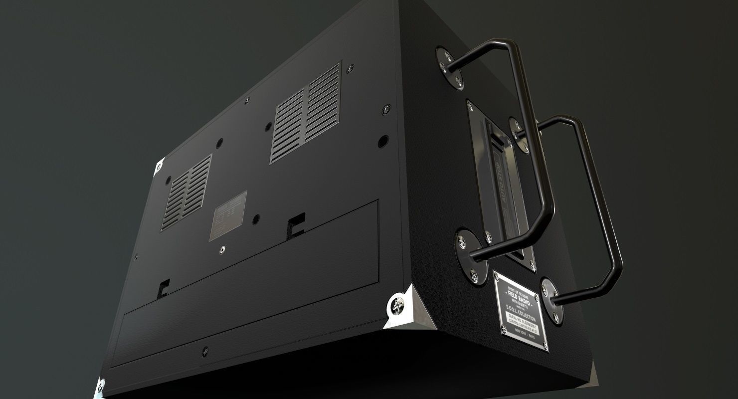 Field Radio Spirit Of St Louis Black Low Poly Low-poly 3D model_16