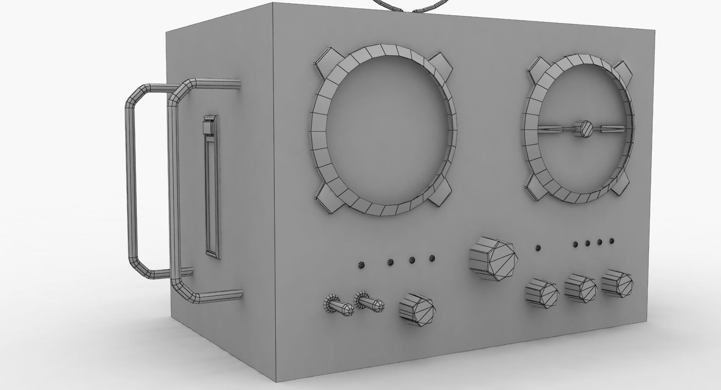 Field Radio Spirit Of St Louis Black Low Poly Low-poly 3D model_19