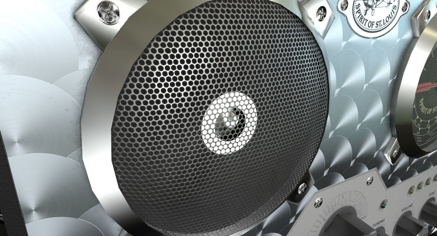 Field Radio Spirit Of St Louis Black Low Poly Low-poly 3D model_5