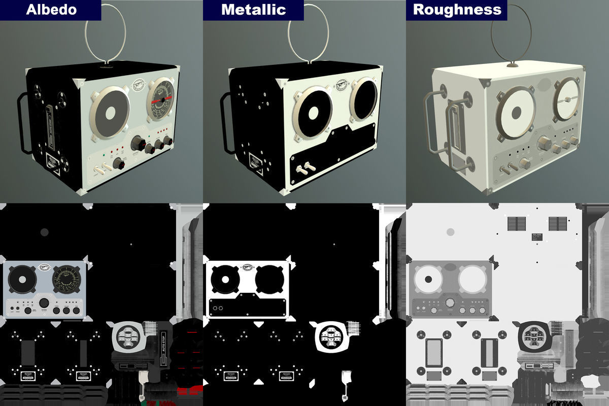 Field Radio Spirit Of St Louis Black Low Poly Low-poly 3D model_29