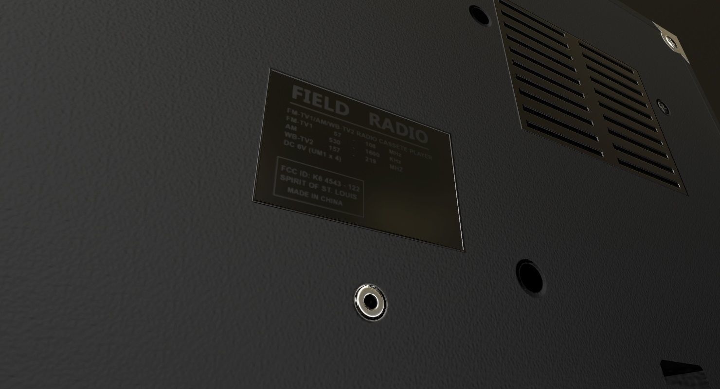 Field Radio Spirit Of St Louis Black Low Poly Low-poly 3D model_14