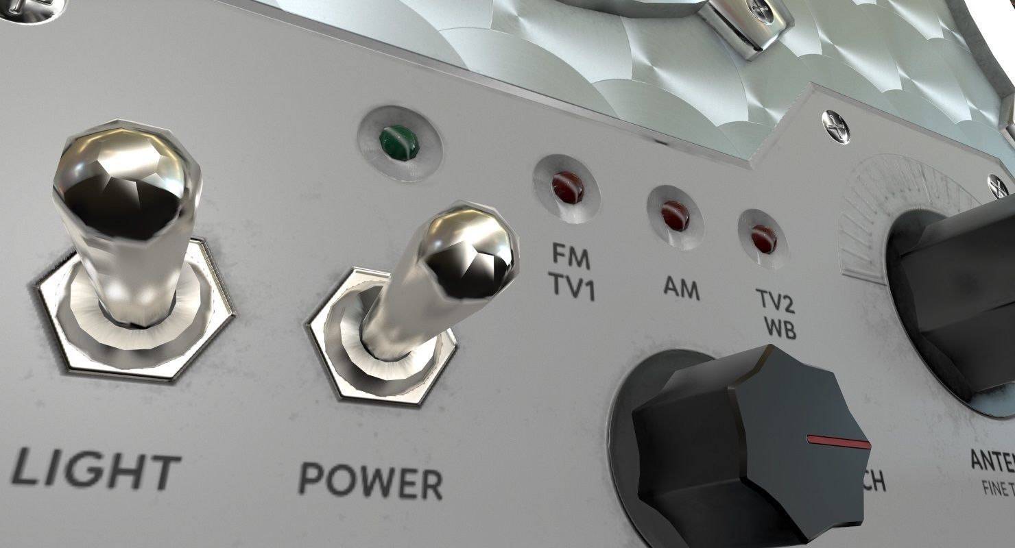 Field Radio Spirit Of St Louis Black Low Poly Low-poly 3D model_8